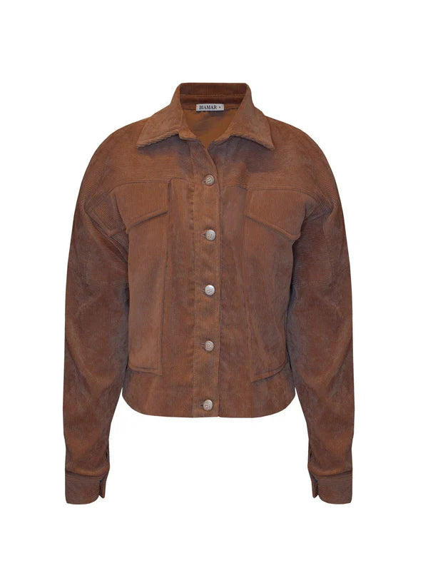 CASACO DE VELUDO CROPPED COM BOLSOS LATERAIS BIAMAR