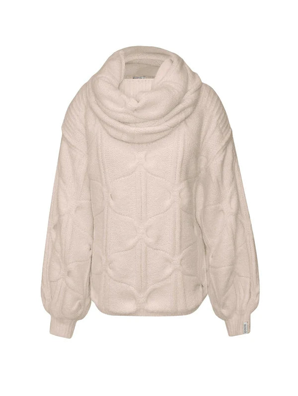 BLUSA DE GOLA REMOVÍVEL COM MANGAS BUFANTES DE CAVA QUADRADA BIAMAR