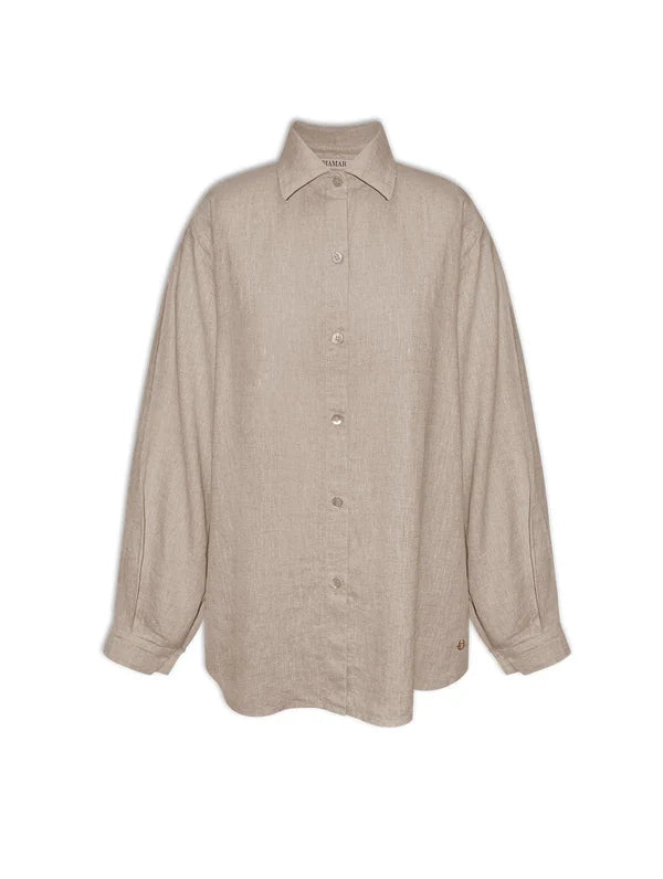 CAMISA BIAMAR MULLET DE LINHO COM MANGAS DE CAVA POSTA