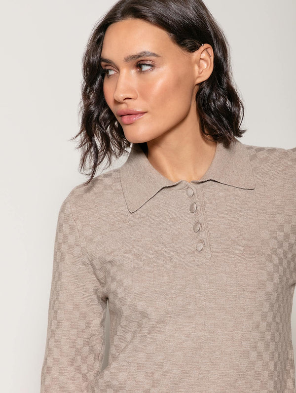 BLUSA QUADRICULADA DE GOLA E BOTÕES BIAMAR (TAMANHO ÚNICO)