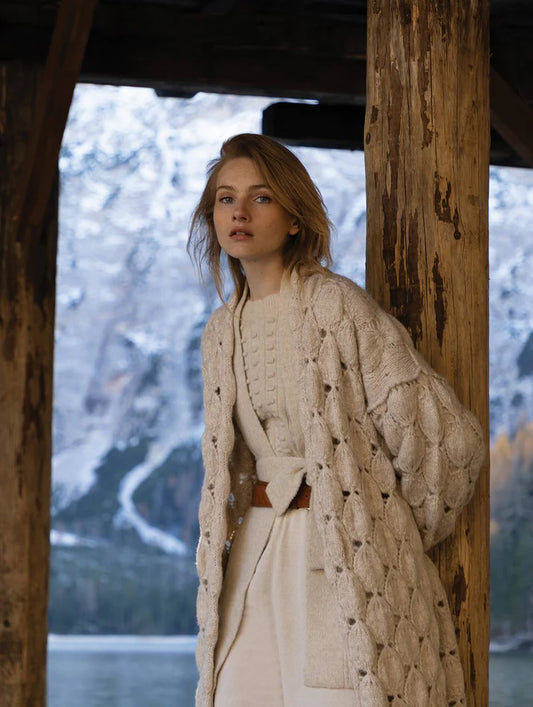 Casaco alongado em ponto gota com mangas bufantes Biamar 11992