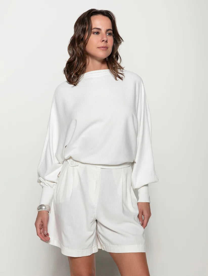 BLUSA EM ALGODÃO COM DETALHE EM TRANÇAS E GOLA CANOA BIAMAR 11975
