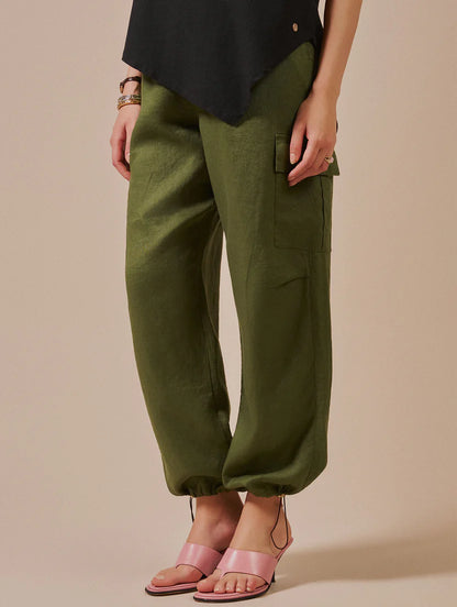 Calça cargo 100% linho Biamar 12274