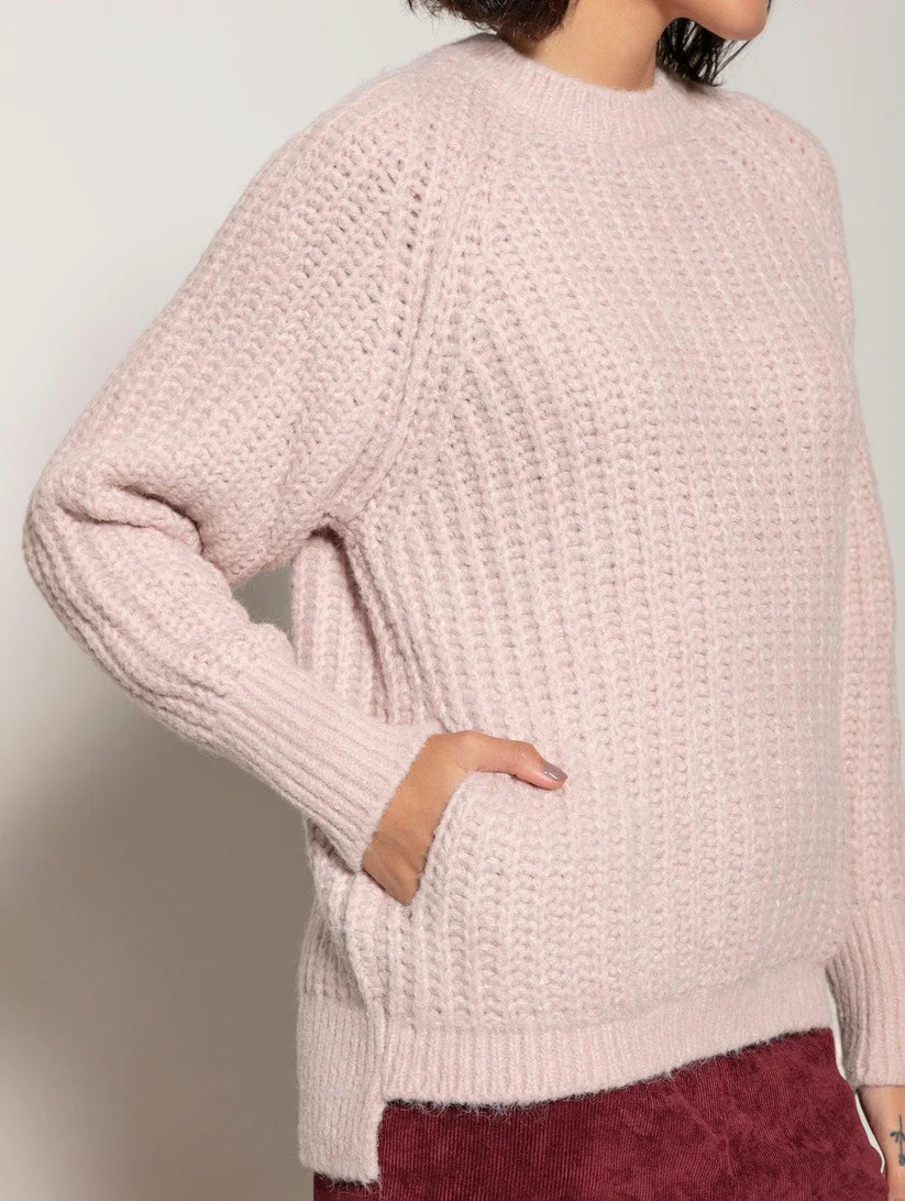BLUSA ALONGADA COM GOLA REDONDA, BOLSOS E MANGAS DE CAVA RAGLAN BIAMAR