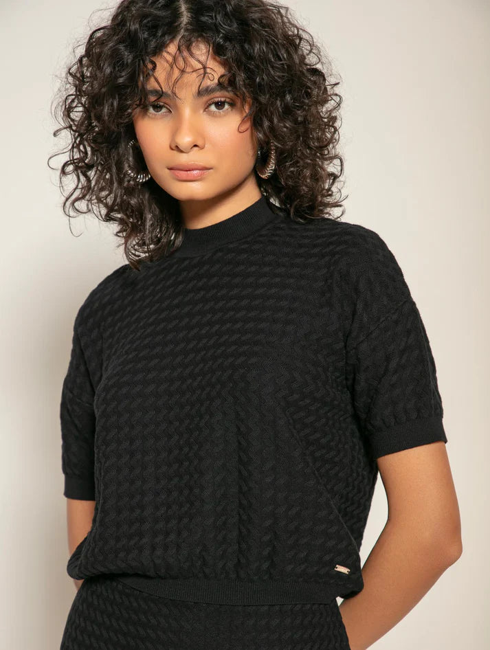 BLUSA EM ALGODÃO COM TRAMA DETALHADA BIAMAR 11980