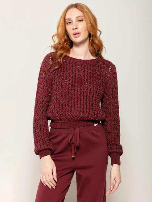 Blusa tricô ponto vazado Biamar