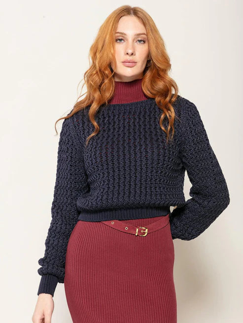 Blusa tricô ponto vazado Biamar