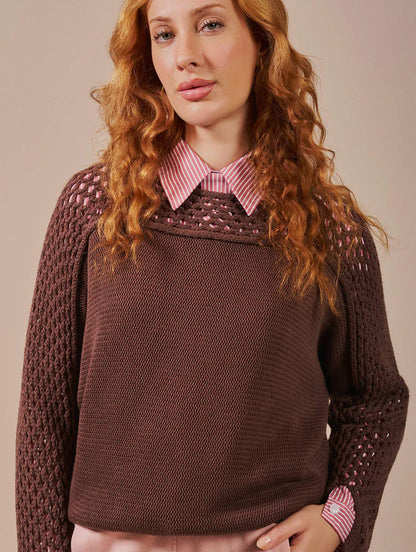 Blusa com detalhe de ponto vazado Biamar 12566