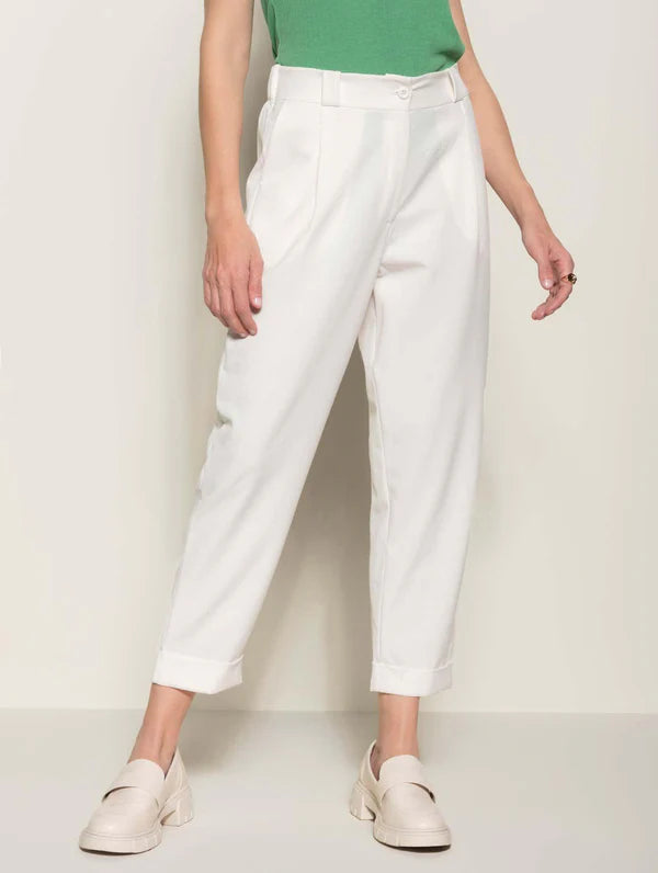 CALÇA BIAMAR DE ALFAIATARIA COM BARRA DOBRADA