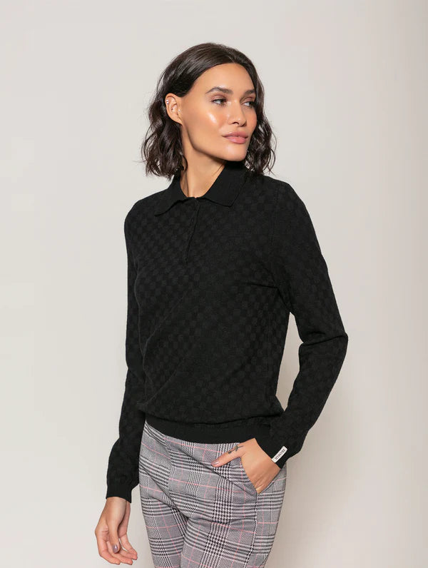 BLUSA QUADRICULADA DE GOLA E BOTÕES BIAMAR (TAMANHO ÚNICO)