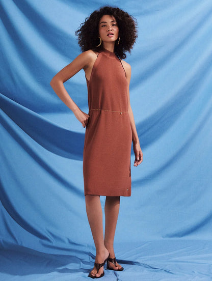 Vestido com gola alta Biamar 12549