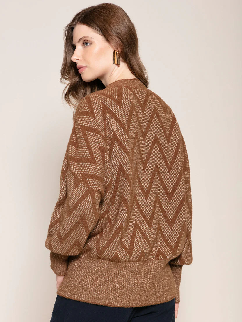Blusa alongada com padronagem geométrica Biamar 12511