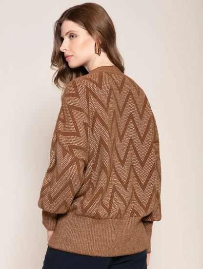Blusa alongada com padronagem geométrica Biamar 12511