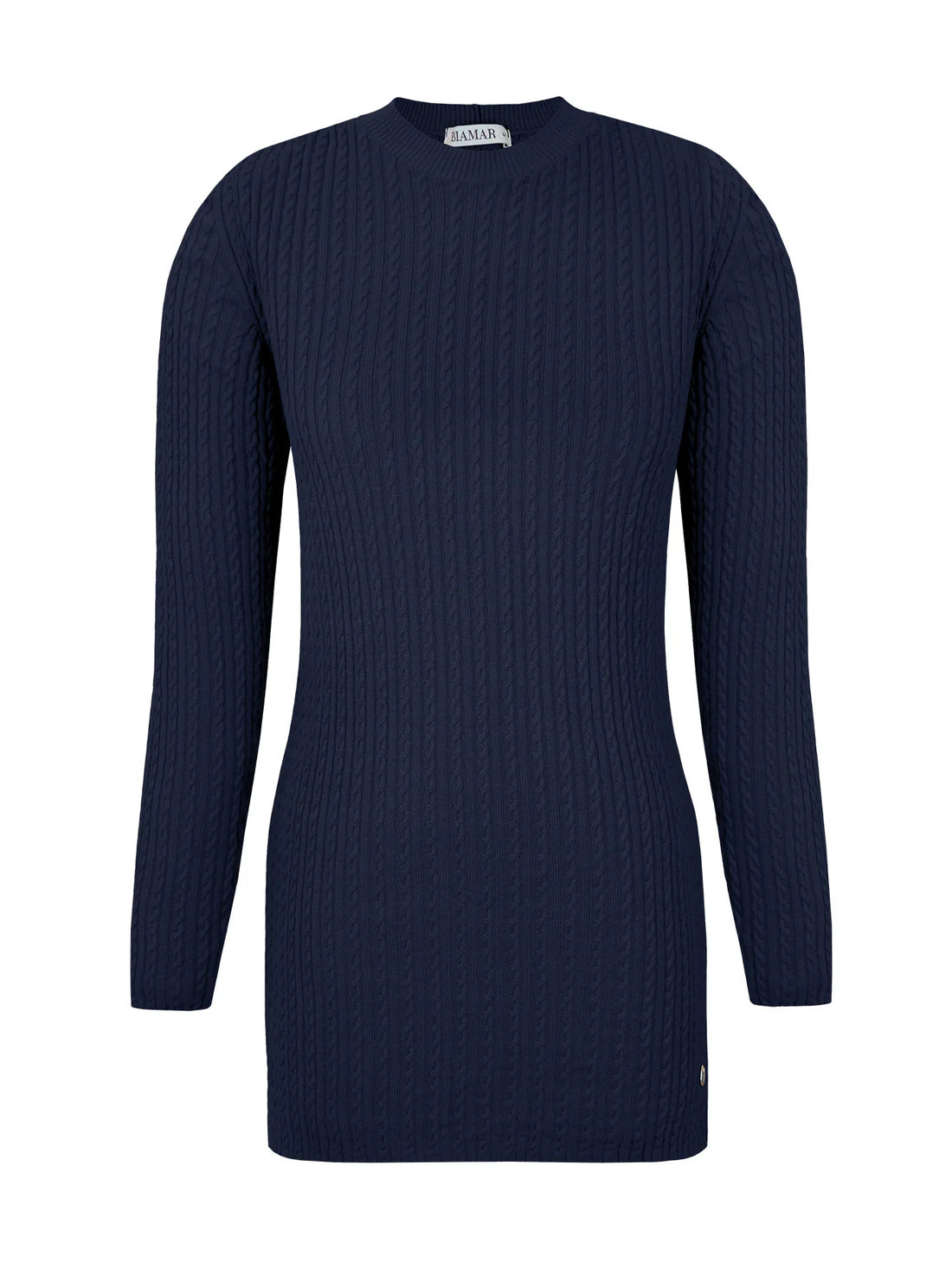 BLUSA ALONGADA EM ALGODÃO COM TECIMENTO EM TRANÇAS, GOLA REDONDA E MANGAS DE CAVA POSTA BIAMAR