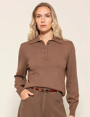 Blusa em algodão com botões forrados e gola polo Biamar 12477