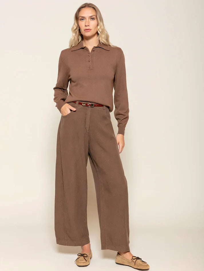 Blusa em algodão com botões forrados e gola polo Biamar 12477