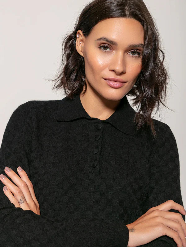 BLUSA QUADRICULADA DE GOLA E BOTÕES BIAMAR (TAMANHO ÚNICO)