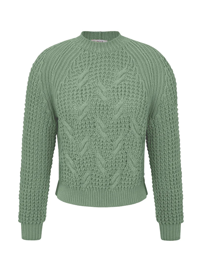 BLUSA DE ALGODÃO COM TECIMENTO DE FOLHAS E MANGAS DE CAVA RAGLAN BIAMAR 11928