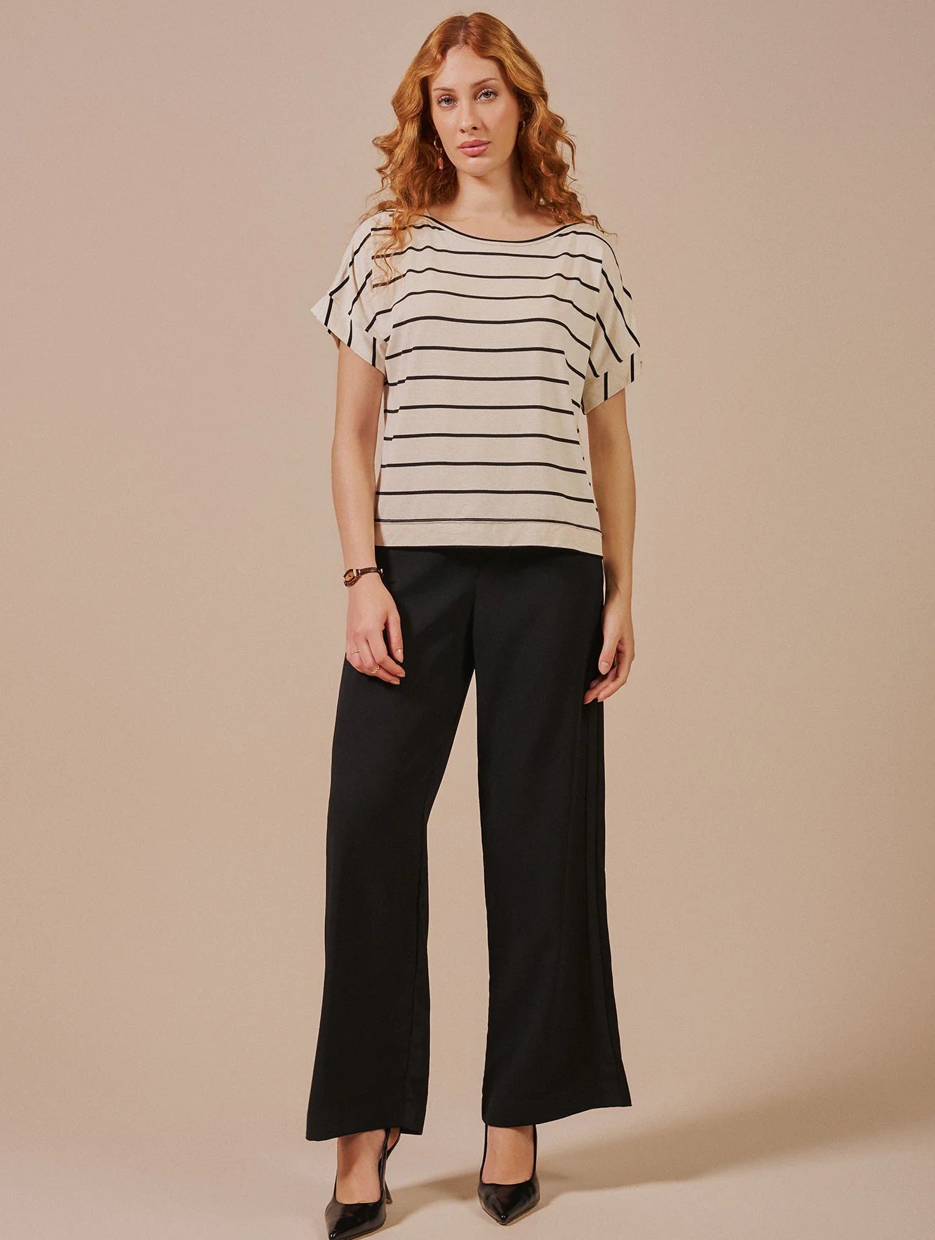 Calça reta com detalhe lateral Biamar 12280