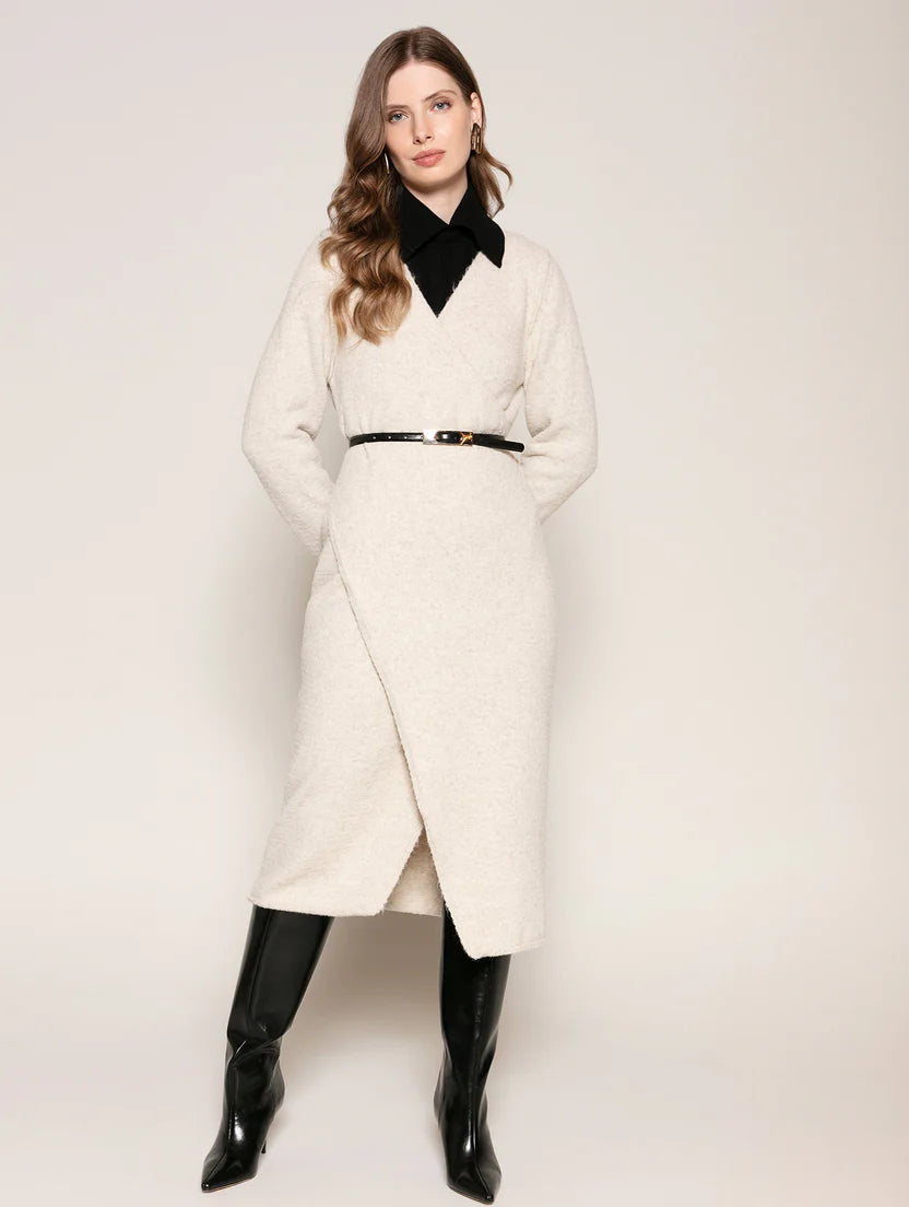 Vestido midi com detalhe de transpasse Biamar 12509