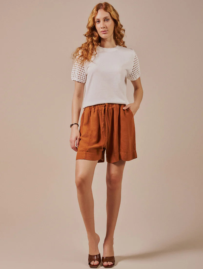 Blusa com detalhe em tricô Biamar 12307