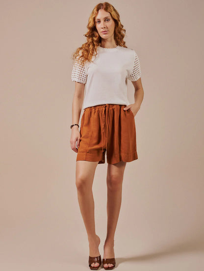 Blusa com detalhe em tricô Biamar 12307