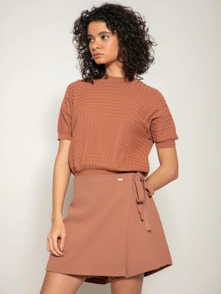 BLUSA EM ALGODÃO COM TRAMA DETALHADA BIAMAR 11980
