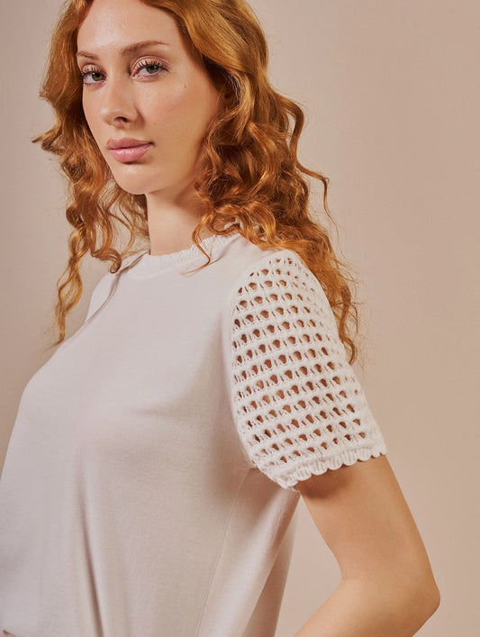 Blusa com detalhe em tricô Biamar 12307