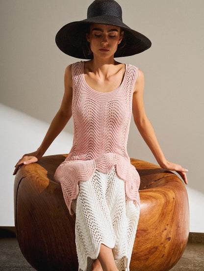 Vestido midi em ponto duna Biamar 12765