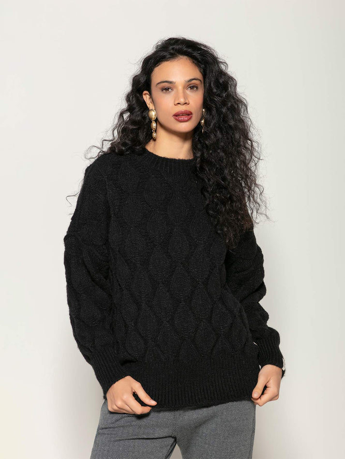 Blusa alongada com decote redondo Biamar 12402