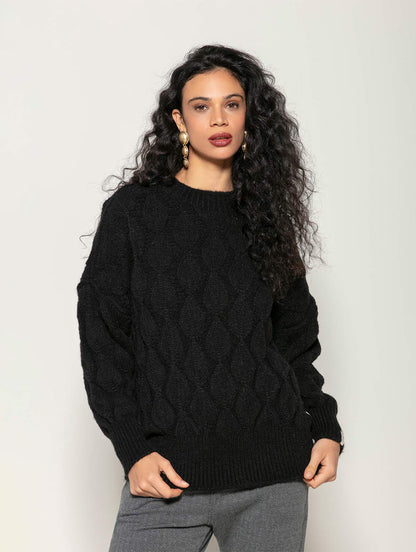 Blusa alongada com decote redondo Biamar 12402