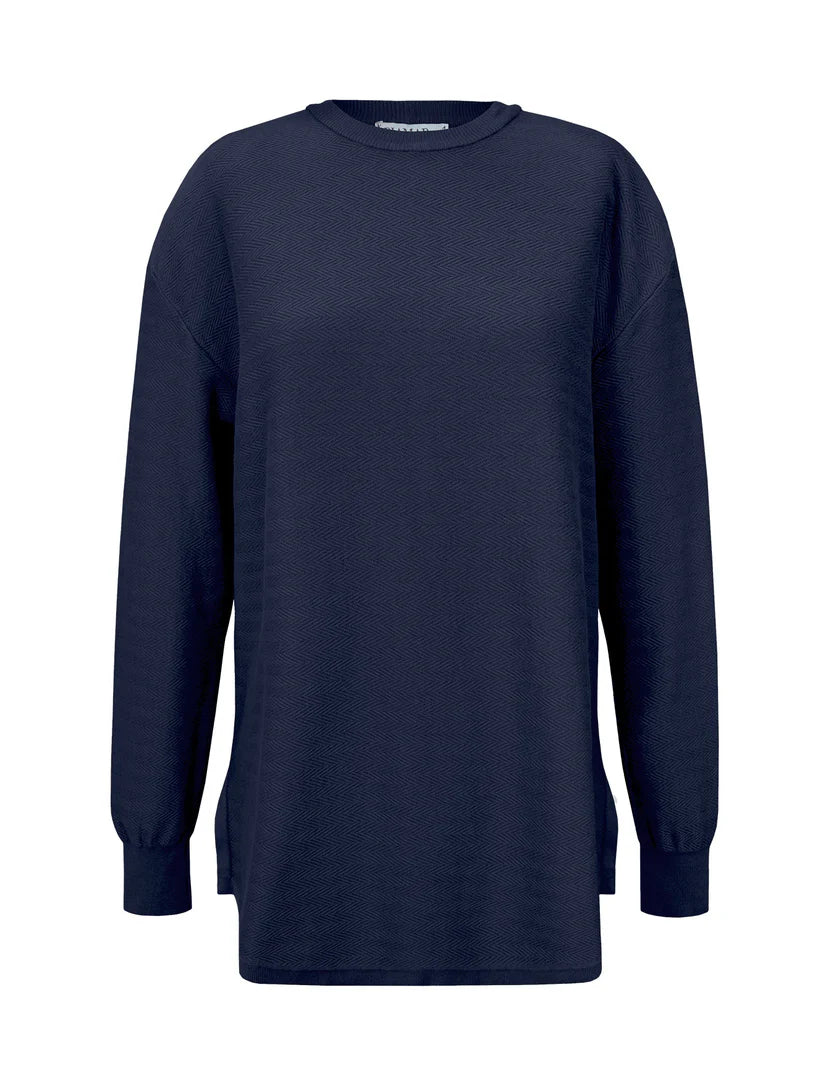 BLUSA ALONGADA EM ALGODÃO COM GOLA REDONDA, FENDAS E MANGAS DE CAVA POSTA BIAMAR