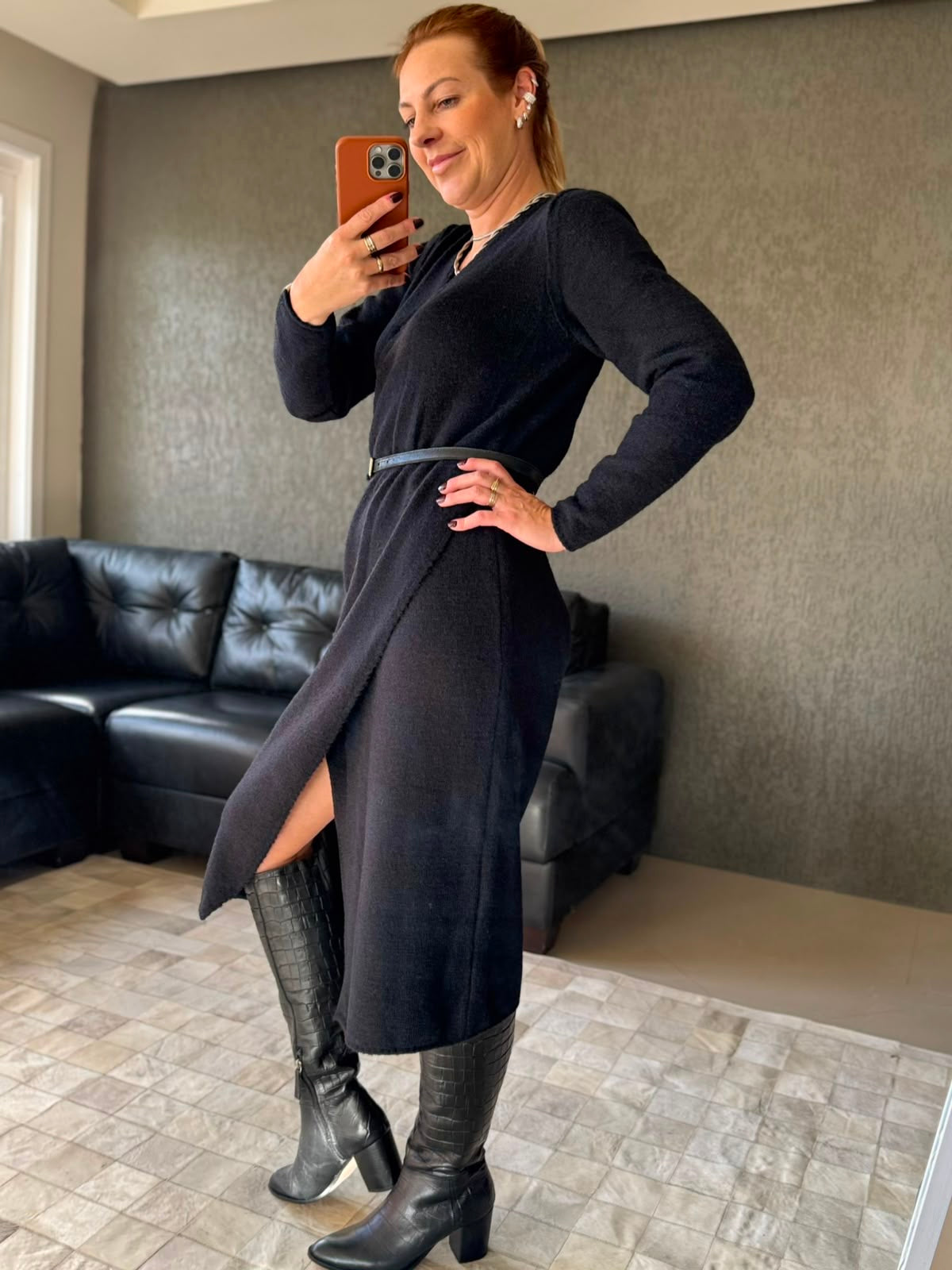 Vestido midi com detalhe de transpasse Biamar 12509