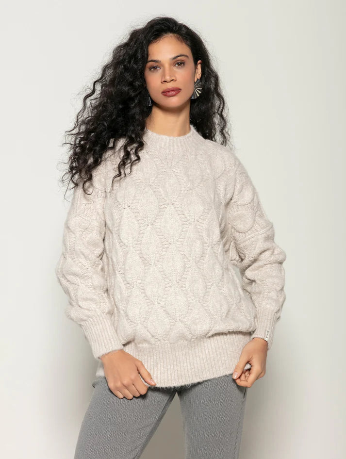 Blusa alongada com decote redondo Biamar 12402