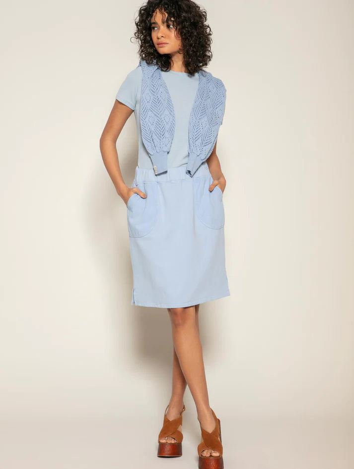 BLUSA CANELADA COM DECOTE REDONDO E MANGAS CURTAS BIAMAR 12070