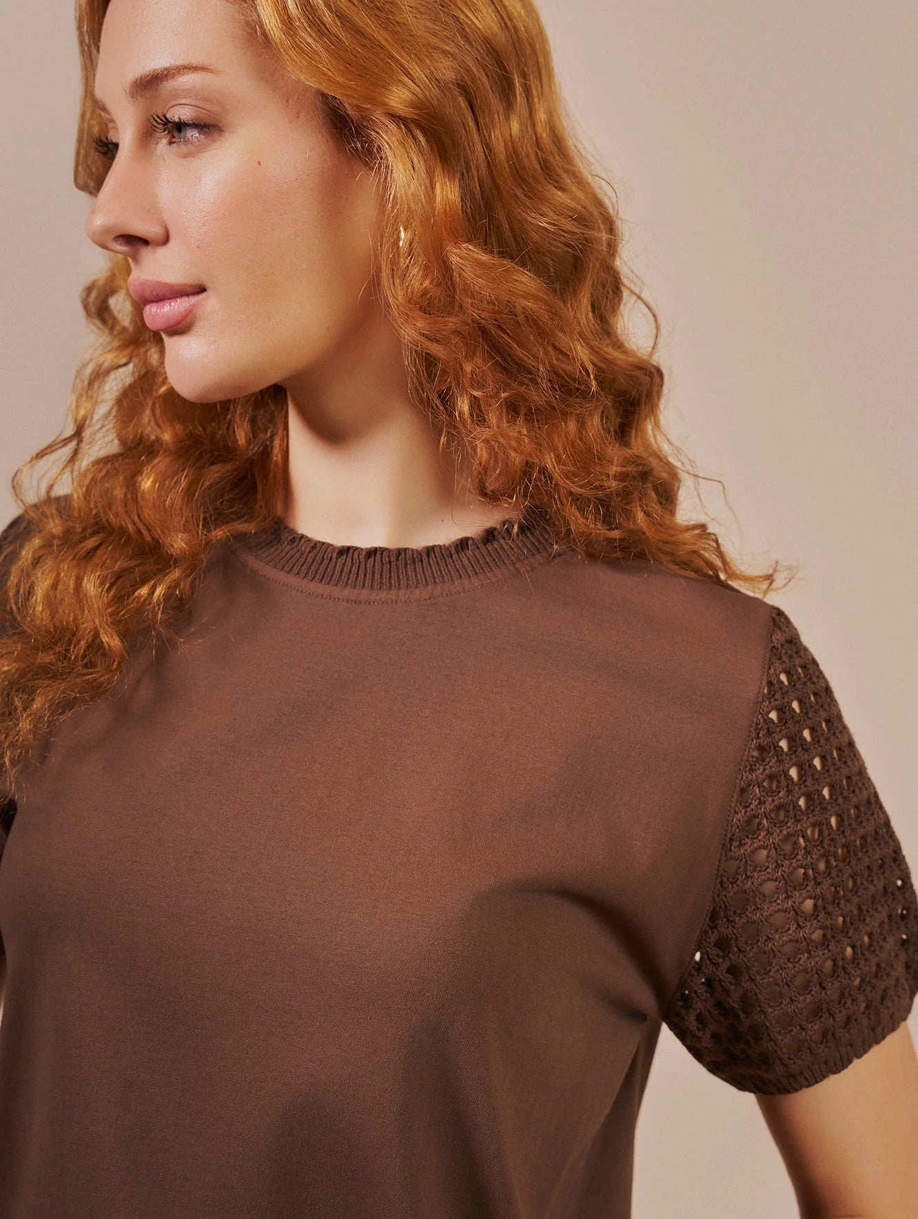Blusa com detalhe em tricô Biamar 12307