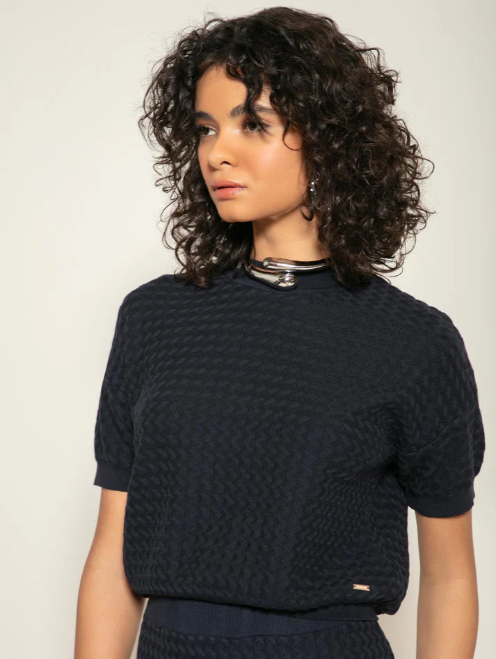 BLUSA EM ALGODÃO COM TRAMA DETALHADA BIAMAR 11980