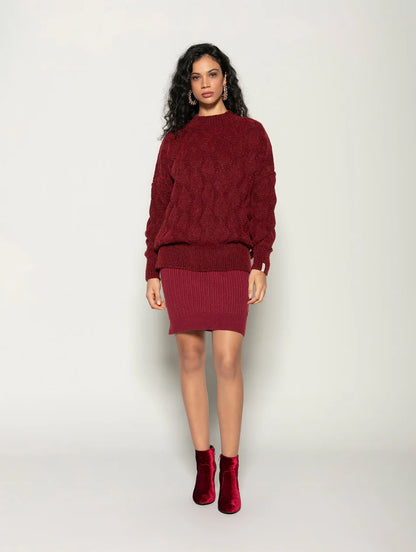 Blusa alongada com decote redondo Biamar 12402