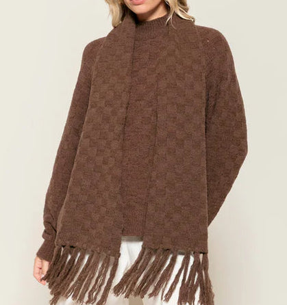 Blusa com efeito de padronagem geométrica e cava raglan Biamar 12459