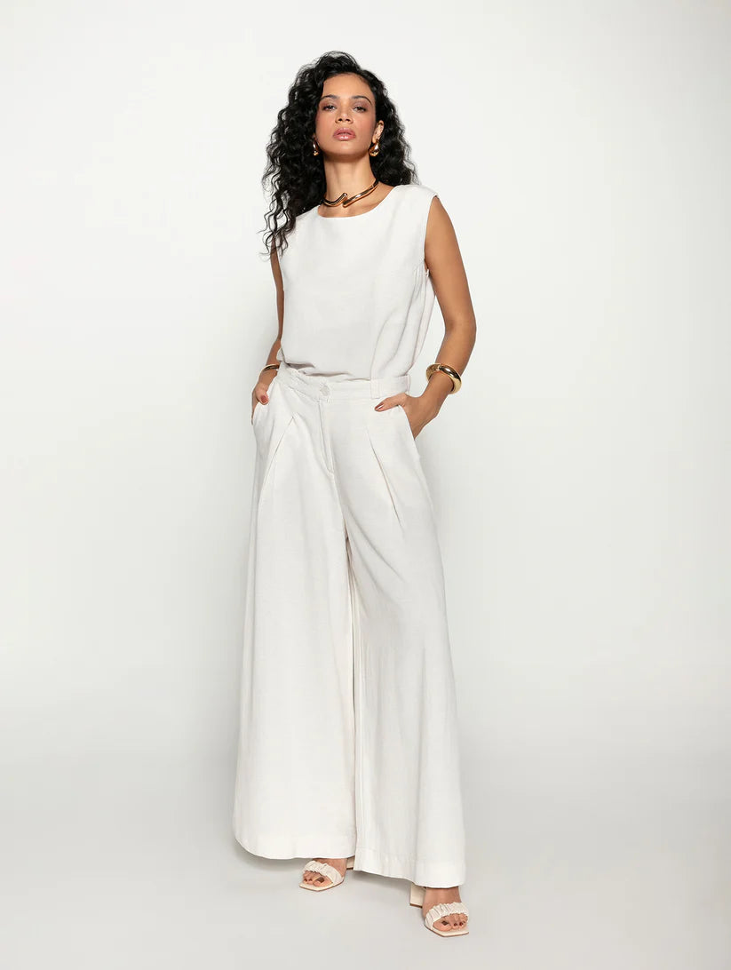 CALÇA PANTALONA COM PREGAS E BOLSOS FACA BIAMAR 12045