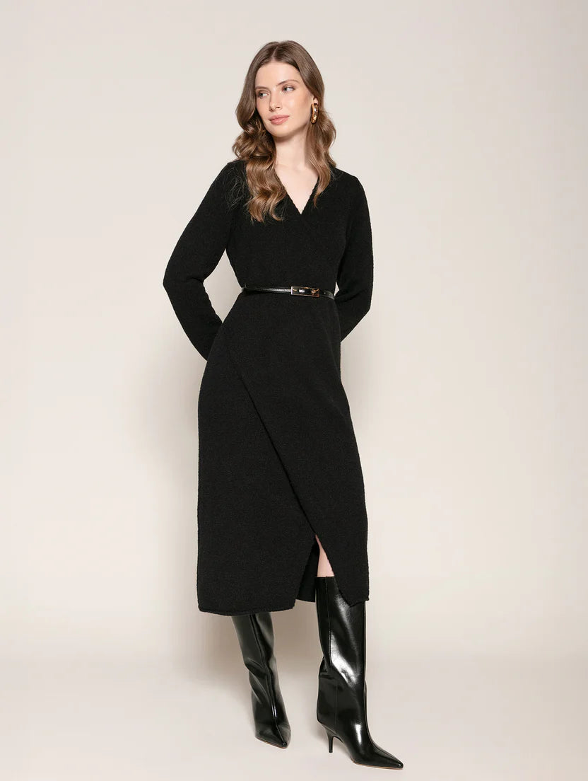 Vestido midi com detalhe de transpasse Biamar 12509