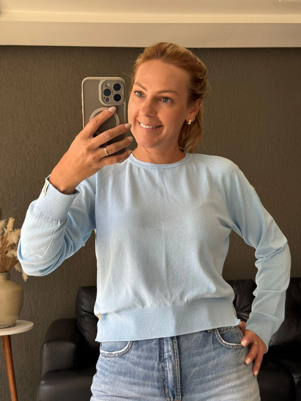 Blusa de costura e mangas de cava raglã Biamar