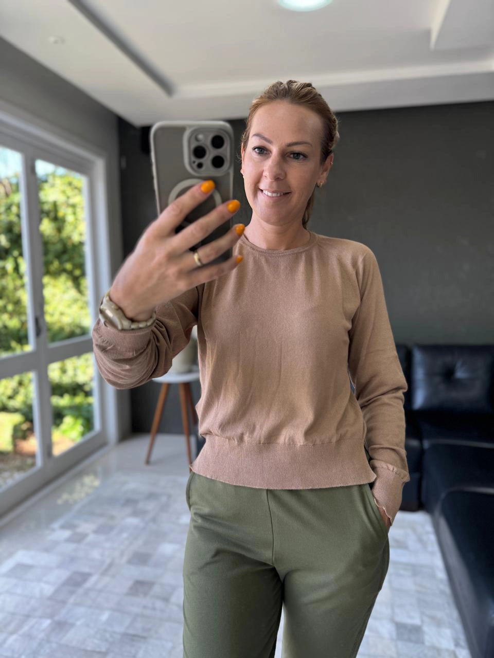 Blusa de costura e mangas de cava raglã Biamar