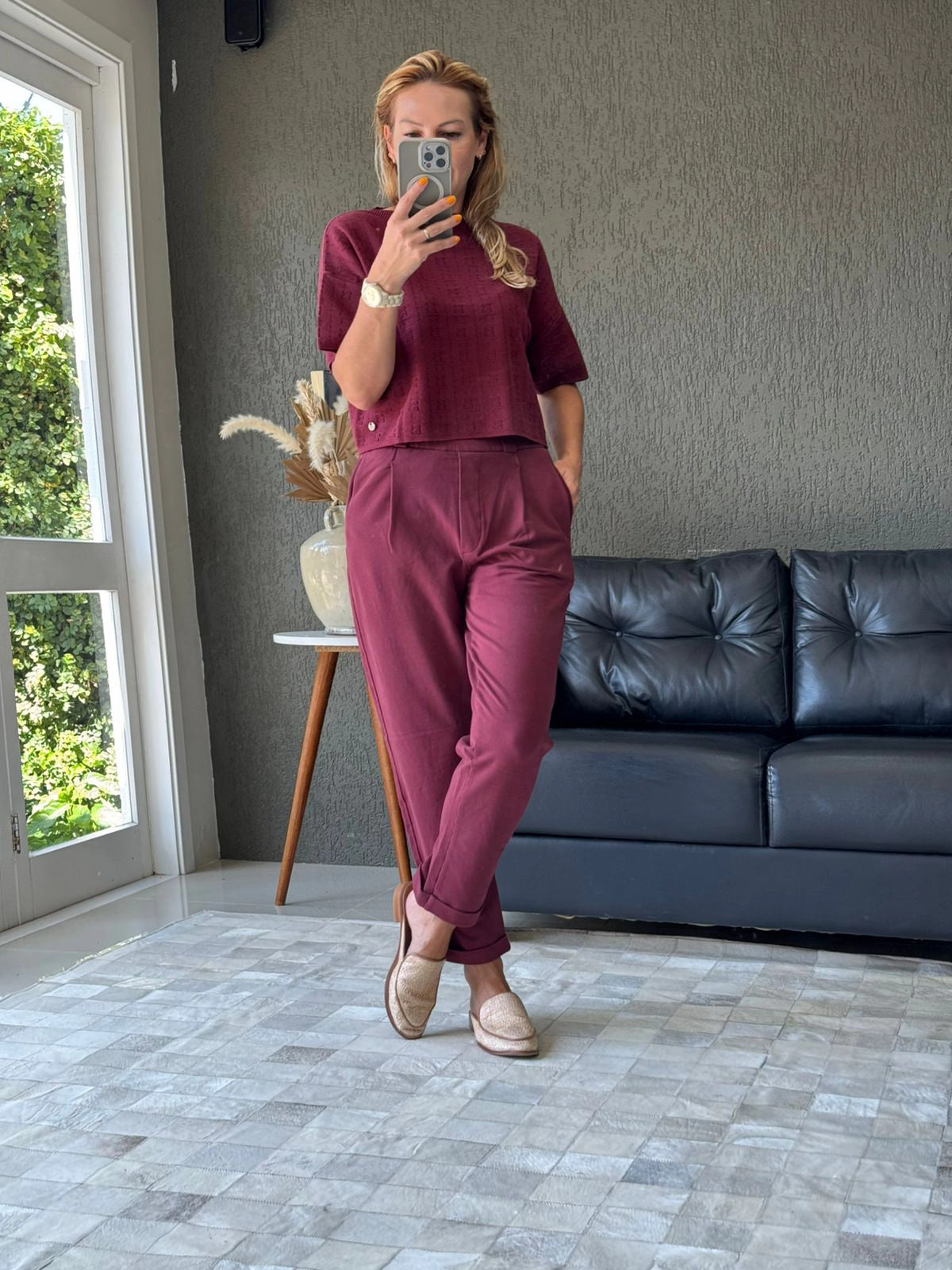 Calça em algodão modelo alfaiataria Biamar
