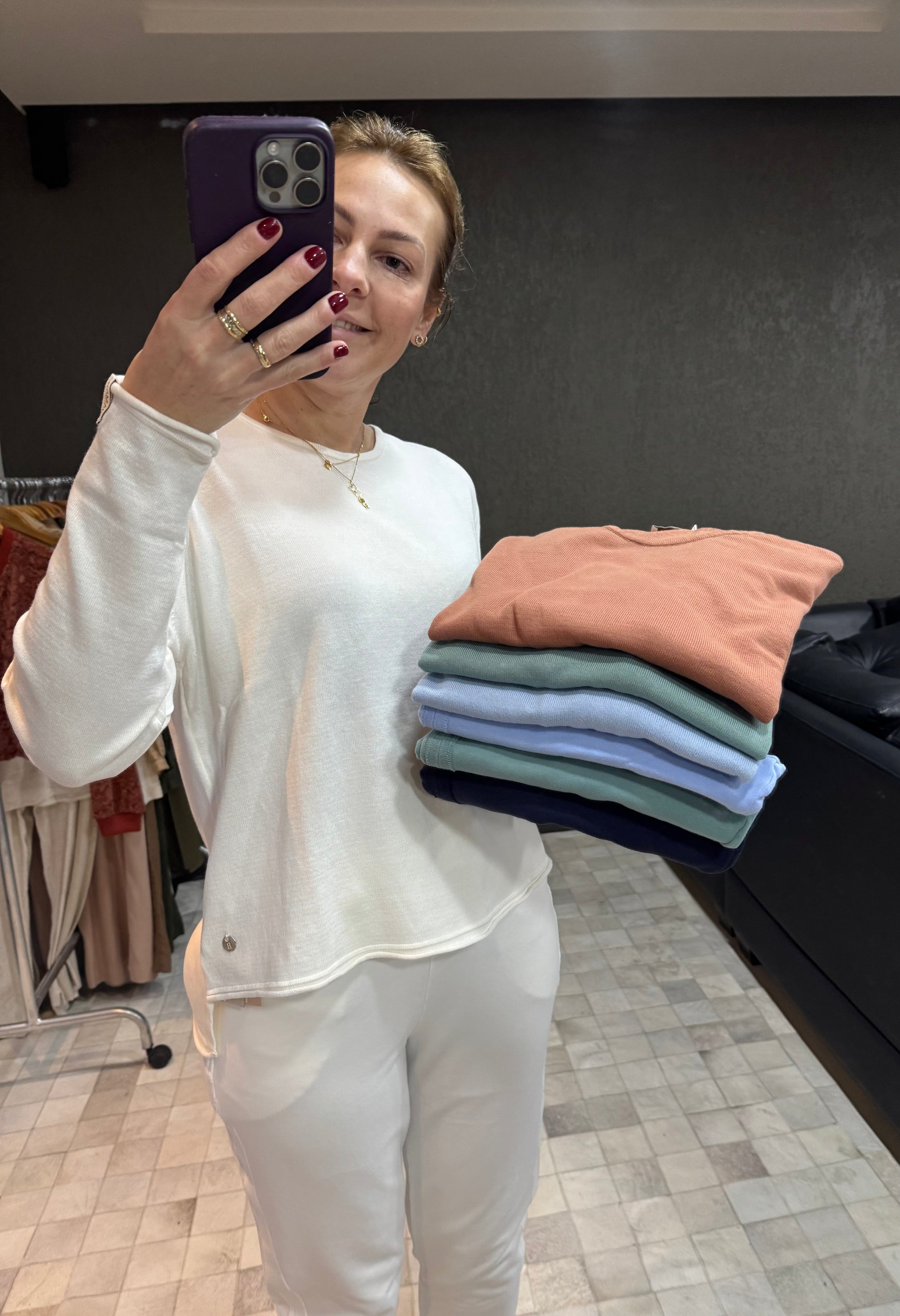 BLUSA MULLET COM GOLA REDONDA E MANGAS DE CAVA POSTA BIAMAR 11468