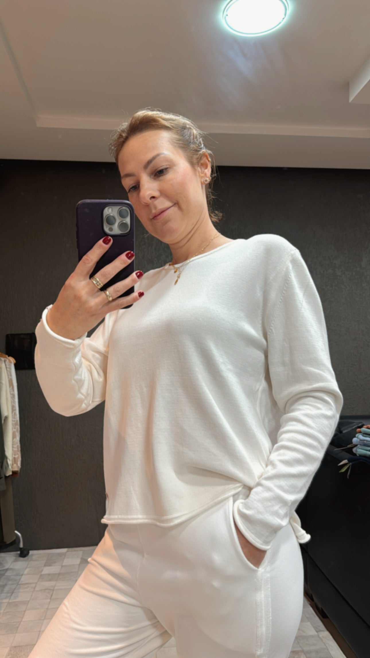 BLUSA MULLET COM GOLA REDONDA E MANGAS DE CAVA POSTA BIAMAR 11468