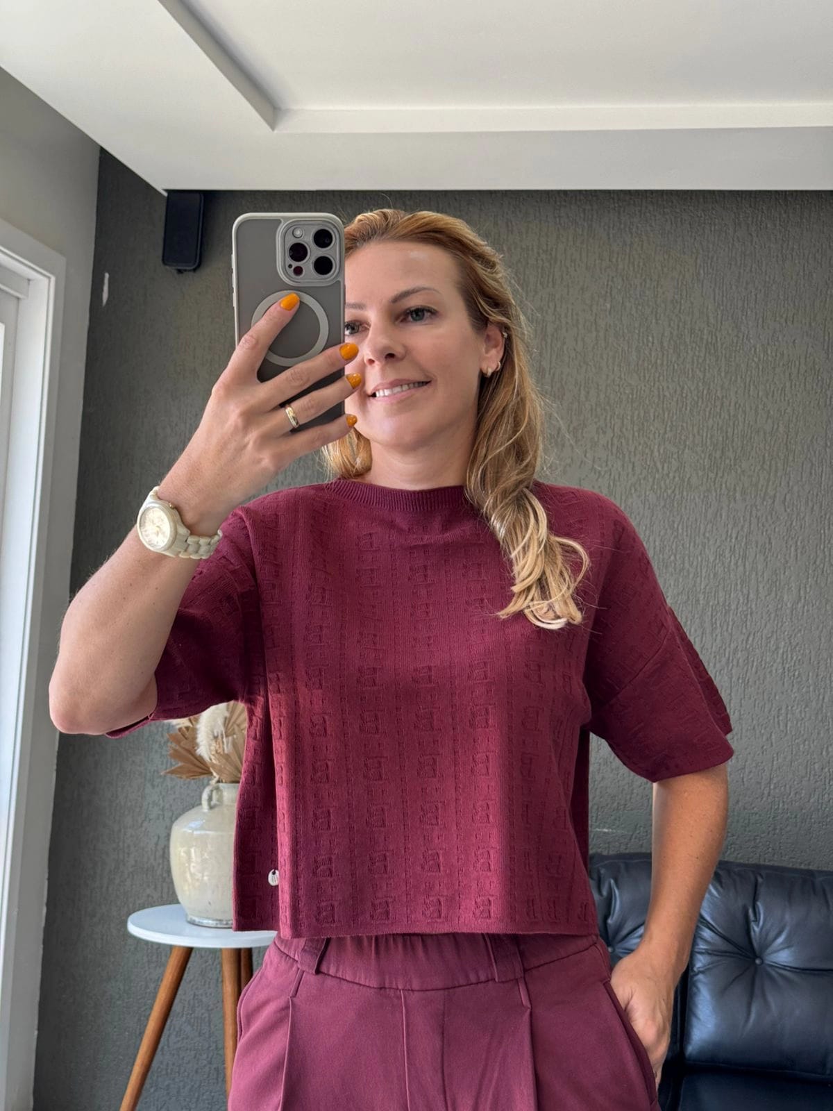 BLUSA DE ALGODÃO COM LOGO BIAMAR OVERSIZED, GOLA CANOA E MANGA CURTA BIAMAR 11665