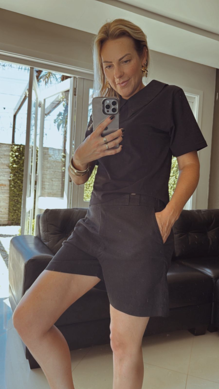 Short Biamar modelo alfaiataria em linho