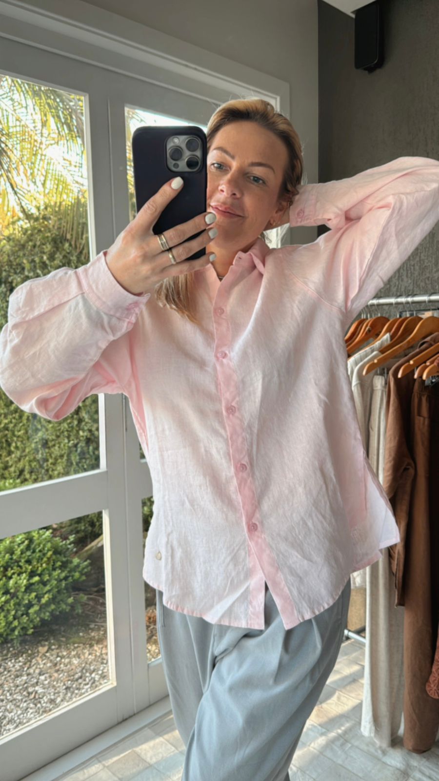 CAMISA BIAMAR MULLET DE LINHO COM MANGAS DE CAVA POSTA