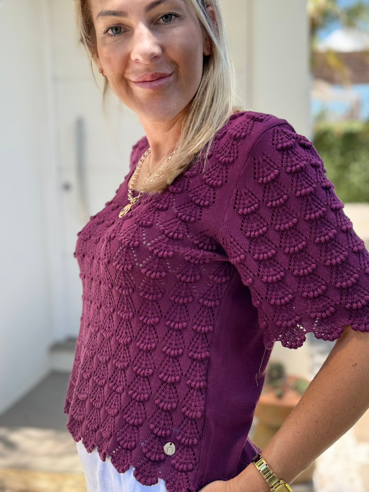 Blusa de algodão em ponto araucária Biamar 12444